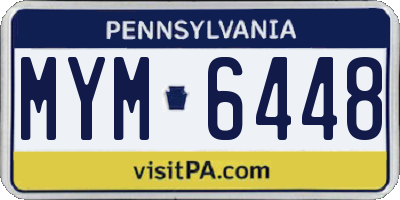 PA license plate MYM6448