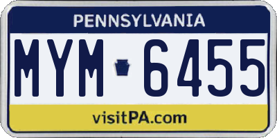 PA license plate MYM6455