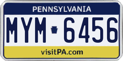 PA license plate MYM6456