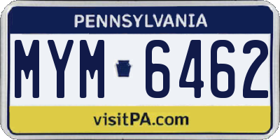 PA license plate MYM6462