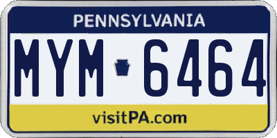 PA license plate MYM6464