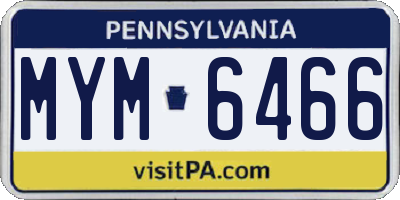 PA license plate MYM6466