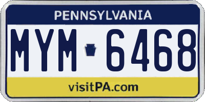 PA license plate MYM6468