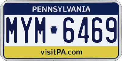 PA license plate MYM6469