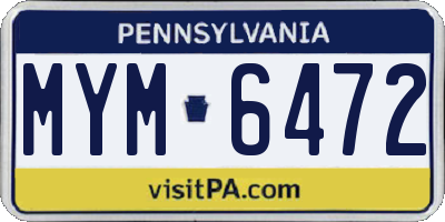 PA license plate MYM6472