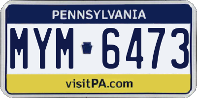 PA license plate MYM6473