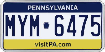 PA license plate MYM6475