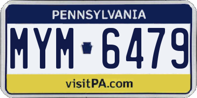 PA license plate MYM6479