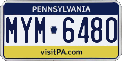 PA license plate MYM6480