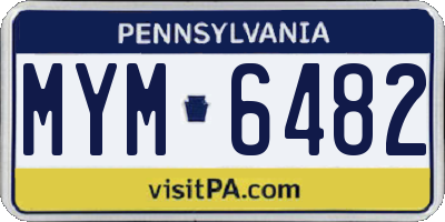 PA license plate MYM6482