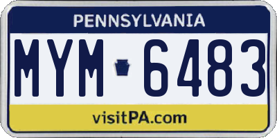 PA license plate MYM6483