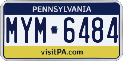 PA license plate MYM6484