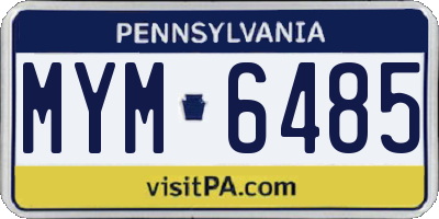 PA license plate MYM6485