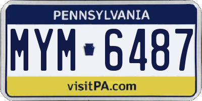 PA license plate MYM6487