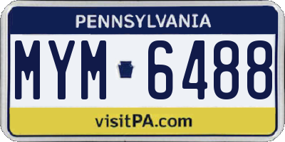 PA license plate MYM6488