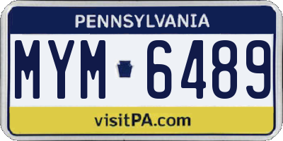 PA license plate MYM6489