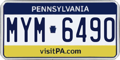 PA license plate MYM6490