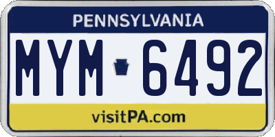 PA license plate MYM6492