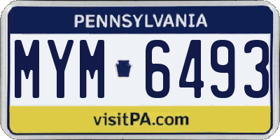 PA license plate MYM6493