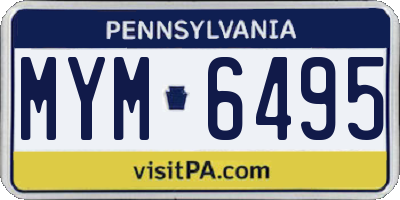 PA license plate MYM6495