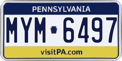 PA license plate MYM6497