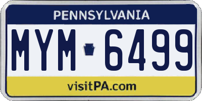 PA license plate MYM6499