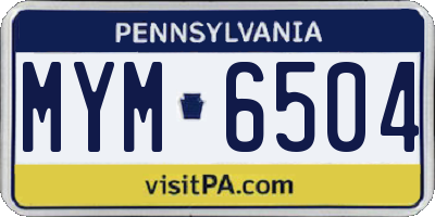 PA license plate MYM6504