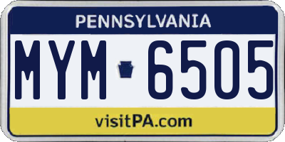 PA license plate MYM6505