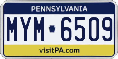 PA license plate MYM6509