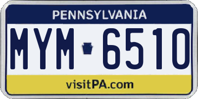 PA license plate MYM6510