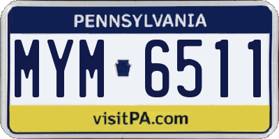 PA license plate MYM6511
