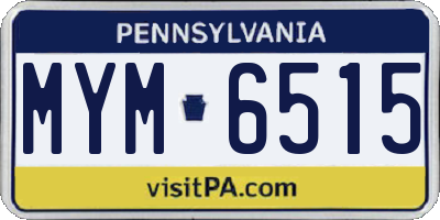 PA license plate MYM6515