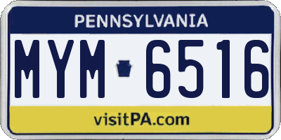 PA license plate MYM6516