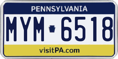 PA license plate MYM6518
