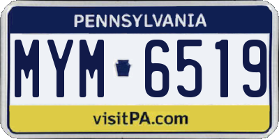 PA license plate MYM6519