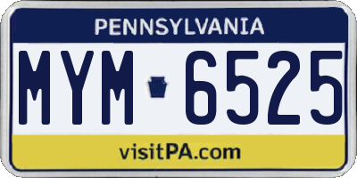 PA license plate MYM6525
