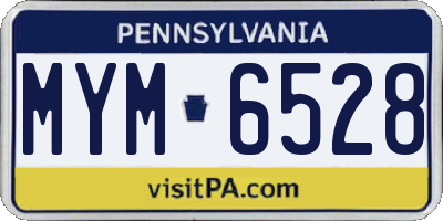 PA license plate MYM6528