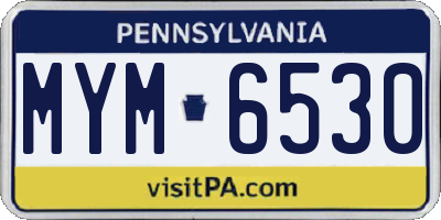PA license plate MYM6530