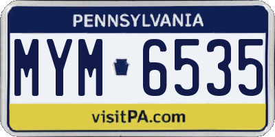PA license plate MYM6535