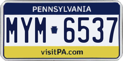 PA license plate MYM6537