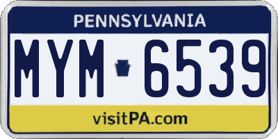 PA license plate MYM6539