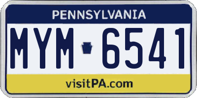 PA license plate MYM6541