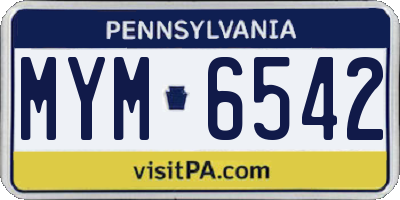 PA license plate MYM6542