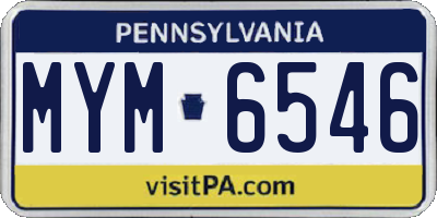 PA license plate MYM6546