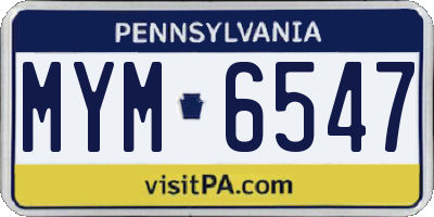 PA license plate MYM6547
