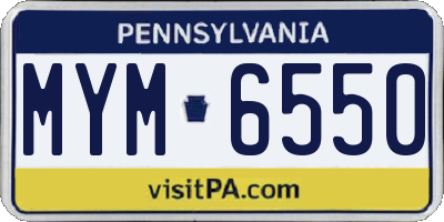 PA license plate MYM6550