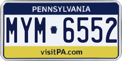 PA license plate MYM6552