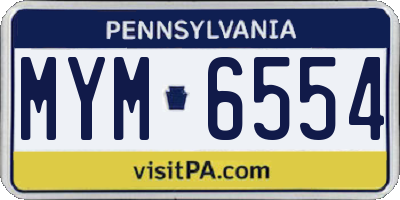 PA license plate MYM6554