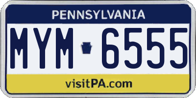 PA license plate MYM6555