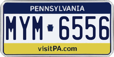 PA license plate MYM6556